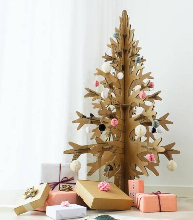 árbol navideño ecológico y sostenible de cartón árbol navideño ecológico